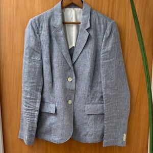 Muji Blue Linen Blazer
